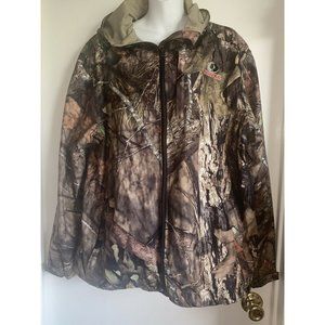 Men's Large Mossy Oak Full Zip Hooded